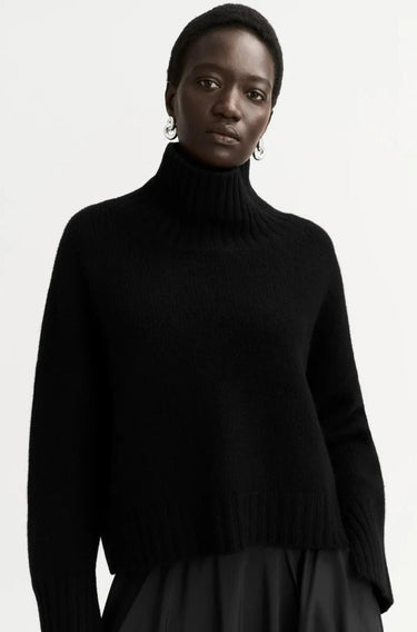 Girlfriend Turtleneck - Black-Sweaters & Cardigans-Soft Goat-Debs Boutique